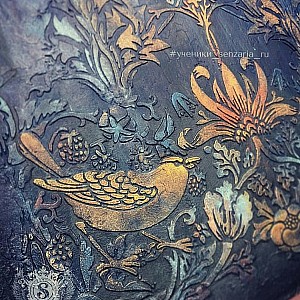 Трафарет - Клубничный воришка бордюр - Фотография интерьере 7